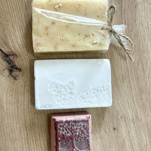 Dove Shea Butter soap, Olive Touch organic soap, 2 handmade aromatic soaps