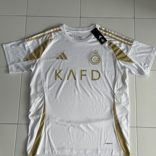 Al Nassr 2024/25 Third White and Gold Jersey, Adidas replica
