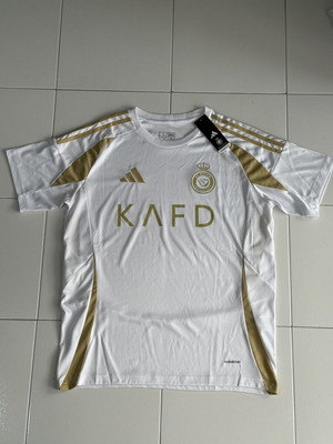 Al Nassr 2024/25 Third White and Gold Jersey, Adidas replica