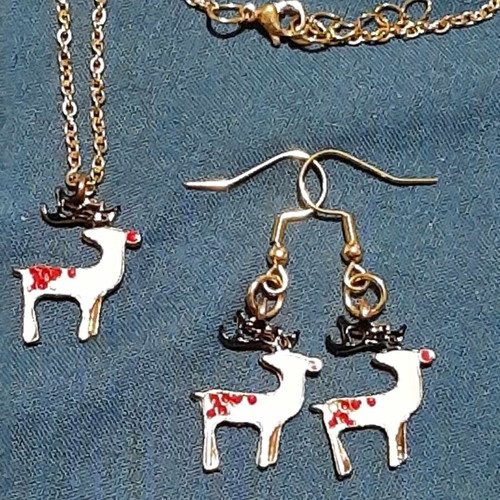 Reindeer jewelry set No2 in steel new