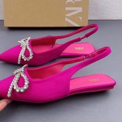 Zara fuchsia flat sandals new, size 37