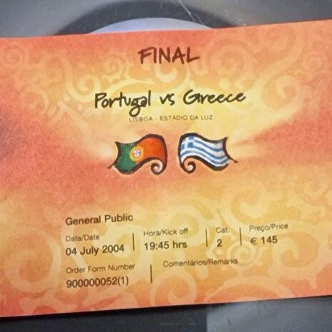 Euro 2004 Final Ticket authentic, like new