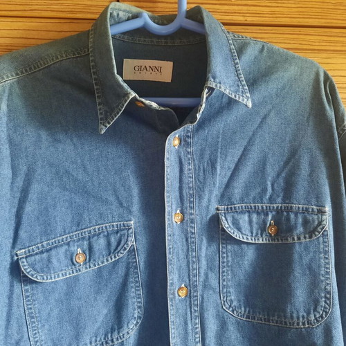 Gianni shirts men's long-sleeve shirt like new, blue, size L