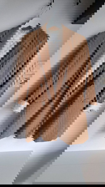 Σακάκι oversized καφέ μπεζ