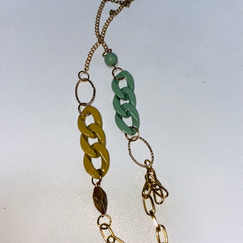Women's bracelet and necklace set used, gold color
