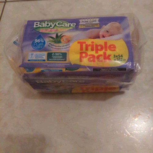 Babycare baby wipes new, 3×54, sensitive plus sealed pack