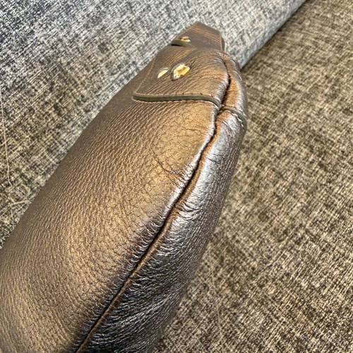 Furla leather shoulder bag like new, gold and silver