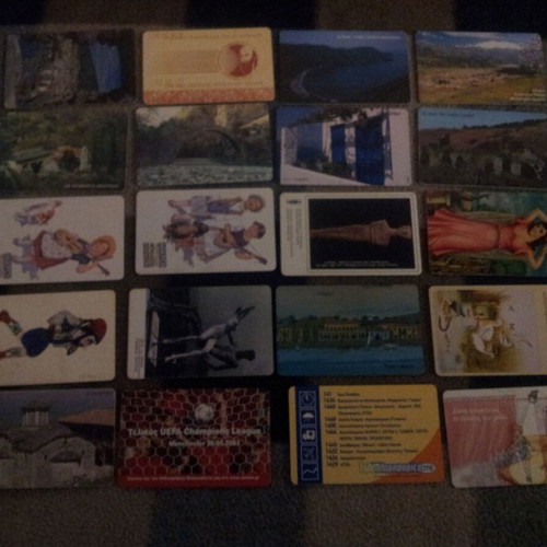 Phone cards used, pack of 20 pieces