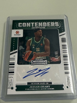 2025-26 Panini Contenders Euroleague Jerian Grant /99 Αυτογραφημένη κάρτα Παναθηναϊκός