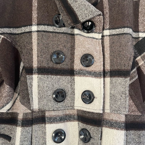 Checked jacket used, brown, size L