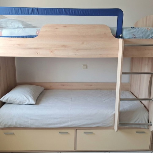 Bunk bed with two drawers, no mattresses