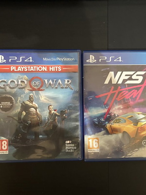 God of War παιχνίδι PS4 με ραγισμένο κουτί και Need for Speed Heat