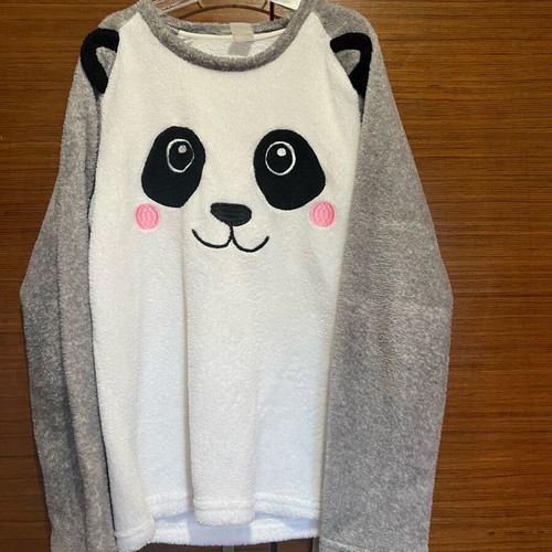 Pajama shirt Panda like new, white and gray, size S