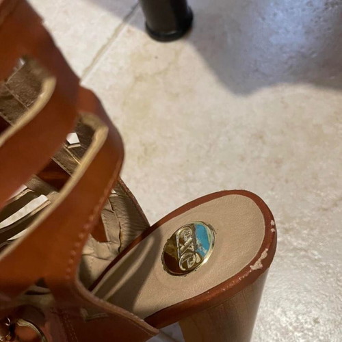 Exe brown platform shoes used, high heels, size 38