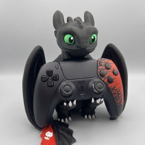 Night Fury Controller Stand 3D printed for PS5 and Xbox, made to order