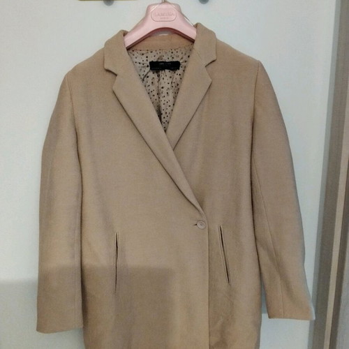 Zara oversized pink coat used with animal print lining