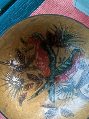 Decorative brass bowl painted, like new