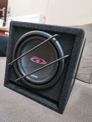 Alpine Subwoofer Αυτοκινήτου 8" 120W RMS σαν καινούργιο με κούτα