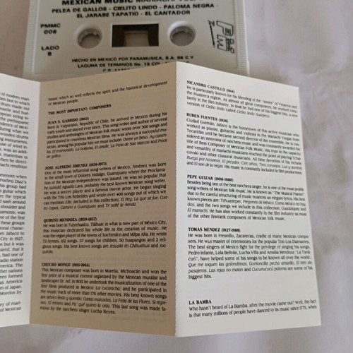 Mexican Music Mariachi Vol. II collectible cassette new, traditional