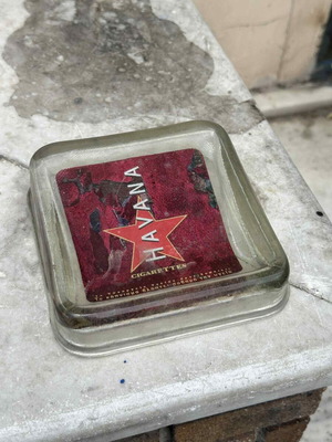Vintage γυάλινο πιατάκι Havana μεταχειρισμένο για ρέστα ή διακόσμηση