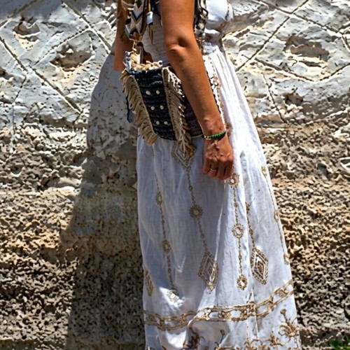 Φόρεμα μάξι cotton άσπρο μέγεθος M-L καινούργιο
