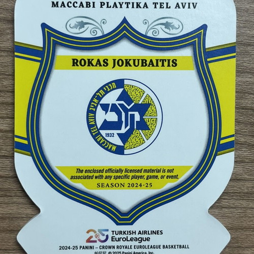 Panini Crown Royale Euroleague Basketball Rokas Jokubaitis Patch 2024-25 like new