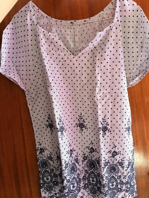 Blouse with Sleeve used, size M, blue and turquoise
