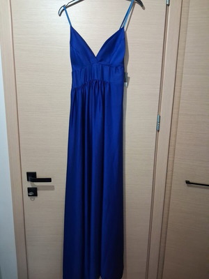 Satin dress new, blue, size S 36 8