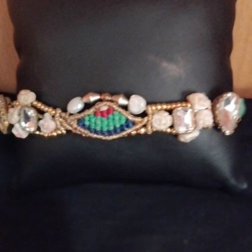 Handmade macrame bracelets set of 3 like new, multicolor