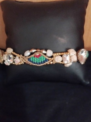 Handmade macrame bracelets set of 3 like new, multicolor