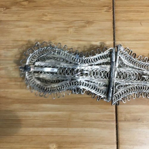 Silver filigree belt handmade used 18th - 19th century