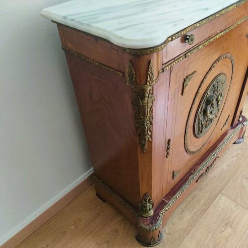 Antique Louis French Bayou Buffet used with marble