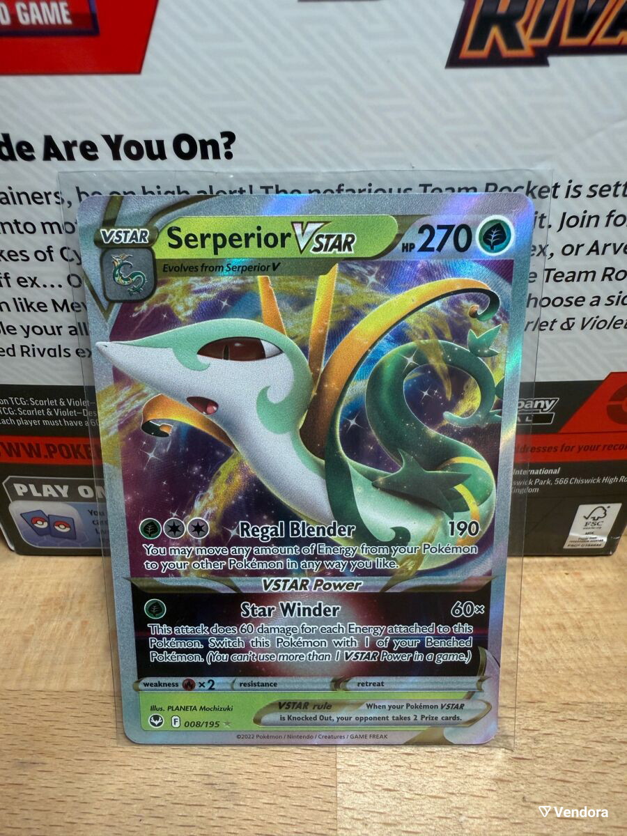 serperior vstar pokemon card value 210/195- Silver Tempest - Full Art Weakness / Resistance / Retreat Cost Serperior VSTAR 2022 Pokemon Silver