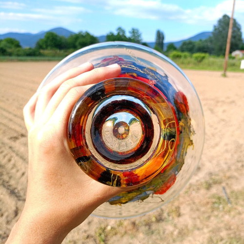 Vintage glass bowl used with design