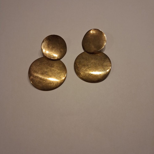 Earrings used, gold color, 5 cm length