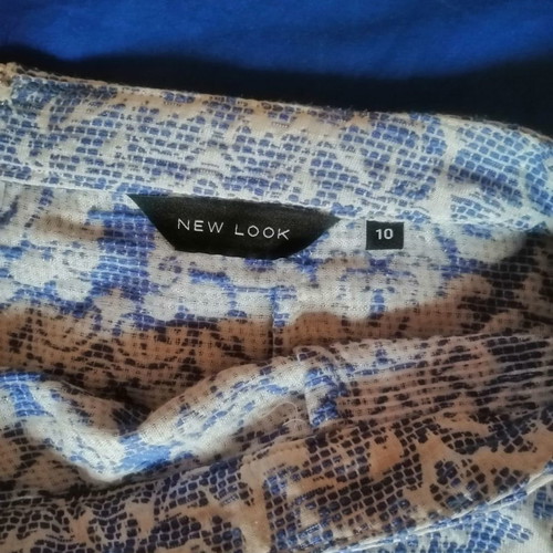 Φούστα New Look embroidery μεταχειρισμένη, μέγεθος S/M, λευκή και μπλε