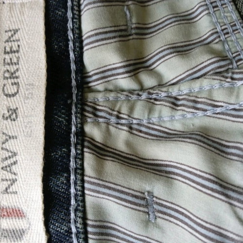 Navy & Green denim pants used 100% cotton size 33