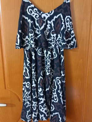 Summer dress like new, black-brown, one size