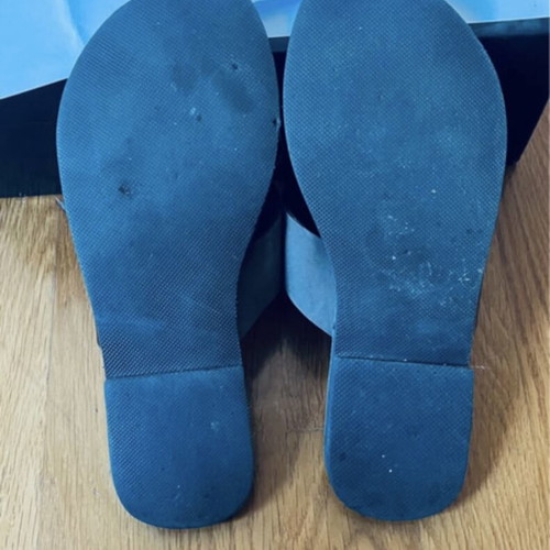 Leather sandals flat size 38 gray like new