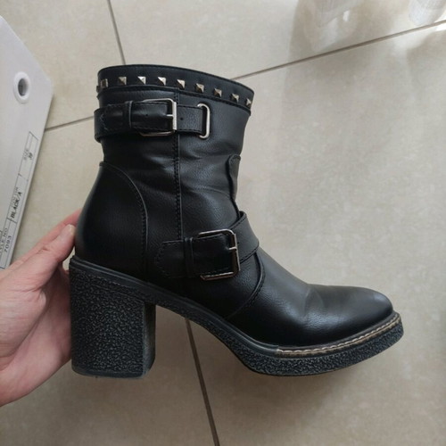Super Mode ankle boots used, black, size 39, 8 cm heel