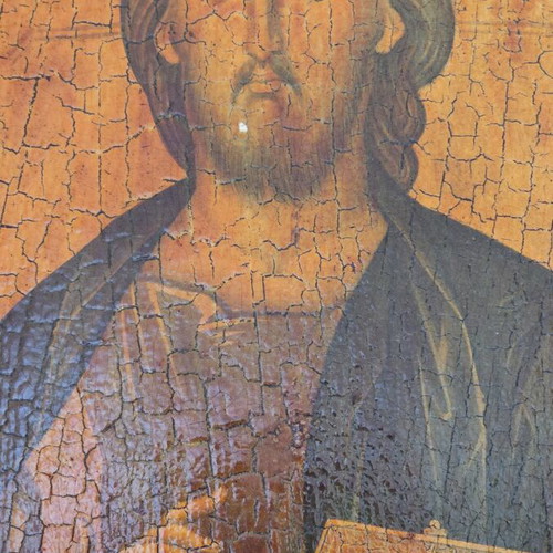 Christ Pantocrator Icon used, Athos style religious art