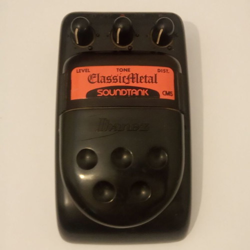 Ibanez Classic Metal distortion pedal used for electric guitar