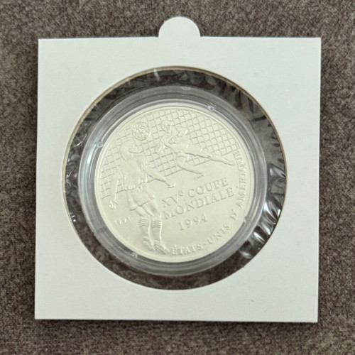 Congo 1991 500 Francs Silver Coin FIFA World Cup 1994 BU
