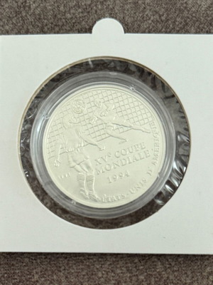 Congo 1991 500 Francs Silver Coin FIFA World Cup 1994 BU