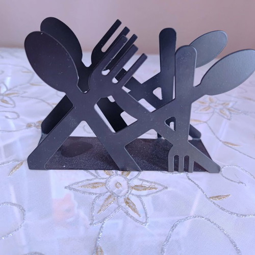 Metal napkin holder for table in black color like new