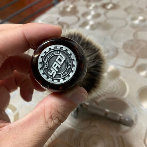 Yaqi caramel 2 band badger shaving brush 26mm knot & DS Cosmesi aggressive safety razor 1.55mm blade gap