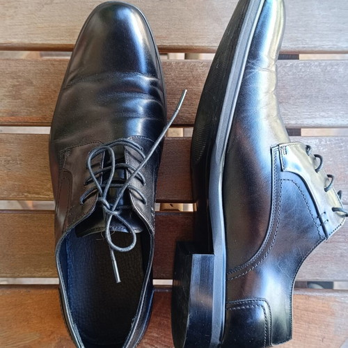 Renato Garini men's leather lace-up shoes like new, size 44, black