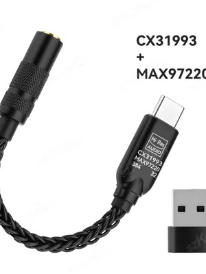 USB-C to 3.5mm Audio Adapter DAC and Headphone Amplifier Hi-Res 32-bit/384kHz Dual Chip CX31993 new
