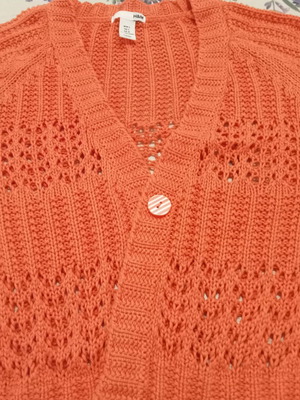 H&M Summer Cardigan Large Coral Color New