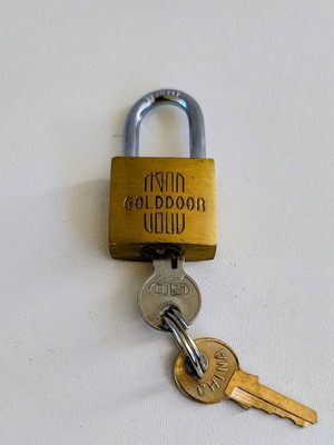 Golddoor small brass padlock with 2 keys for suitcase or locker
